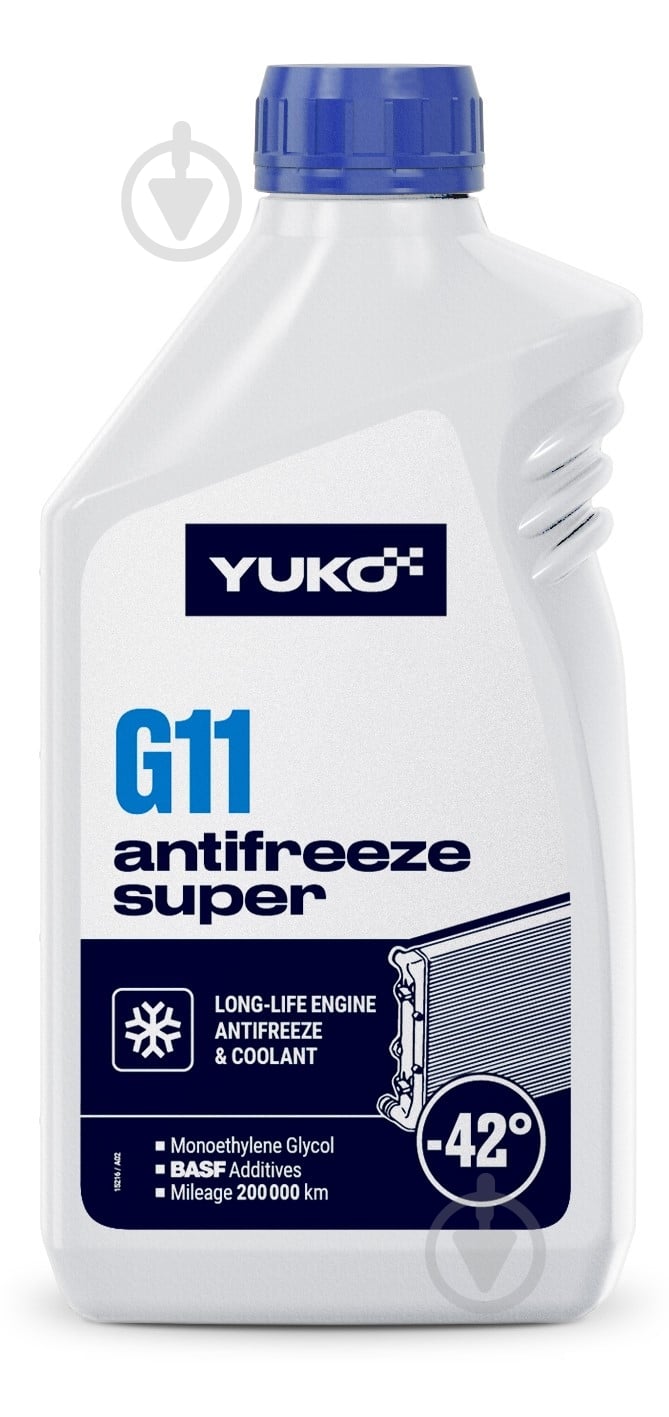 Антифриз YUKO (VUKO) Antifreeze Super G11 - 42 G11 готовий 1 л синій - фото 1