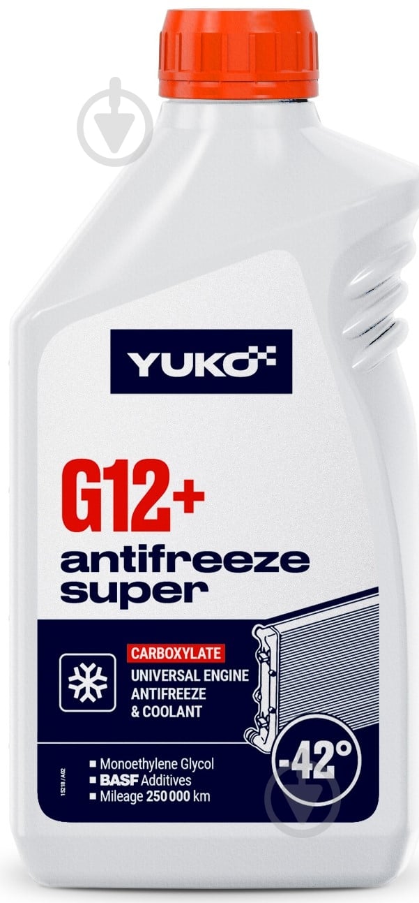 Антифриз YUKO (VUKO) -40 Super G12+ G12+ готовый 1 кг красный - фото 1