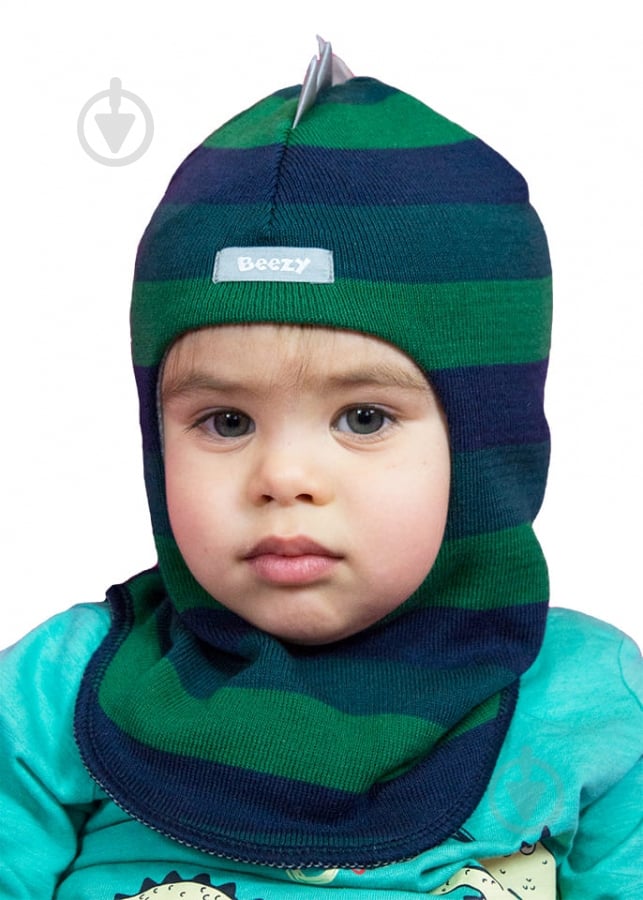 Шапка Beezy р.1 зеленый/темно-зеленый/темно-синий - фото 3