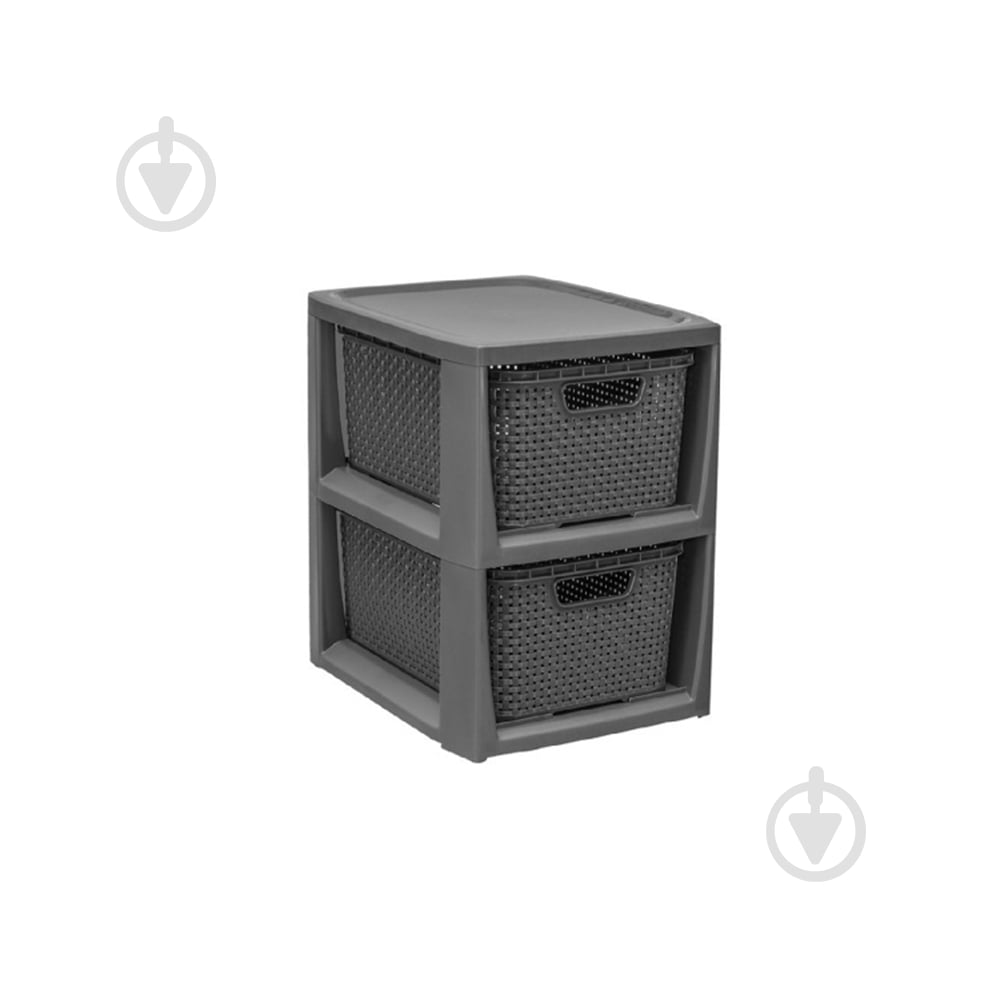 Комод пластиковая BranQ RATTAN антрацит 328x240x295 мм - фото 1
