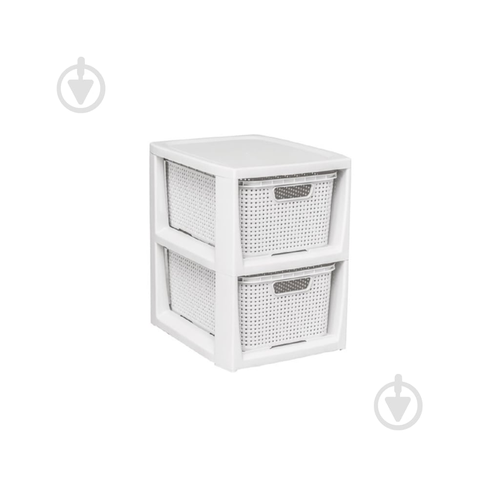Комод пластиковая BranQ RATTAN белый 328x240x295 мм - фото 1