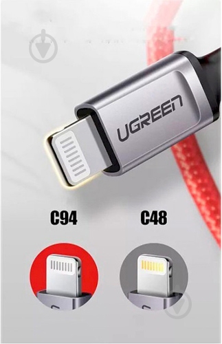 Кабель UGREEN US298 USB 2.0 Type-C to Lightning 1 м (20309) - фото 3 Кабель UGREEN US298 USB 2.0 Type-C to Lightning 1 м (20309) - фото 3
