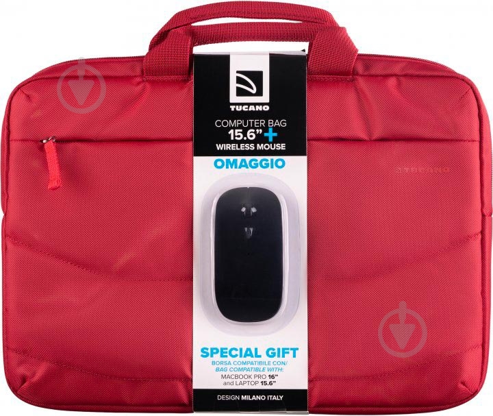 Сумка для ноутбука Tucano Idea 15.6" red (BU-BIDEA-WM-R) + бездротова миша - фото 9 Сумка для ноутбука Tucano Idea 15.6" red (BU-BIDEA-WM-R) + бездротова миша - фото 9