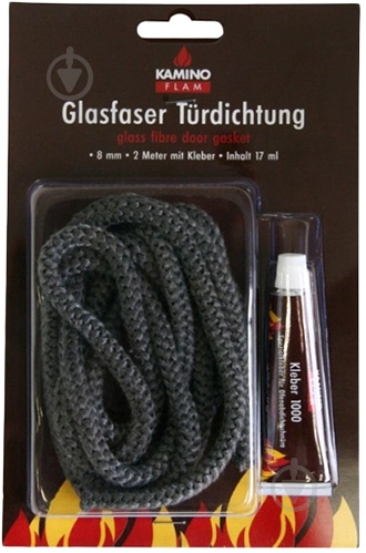 Уплотнитель Kamino Flam шнур 8 мм 2 м + клей 17 мл - фото 1 Уплотнитель Kamino Flam шнур 8 мм 2 м + клей 17 мл - фото 1