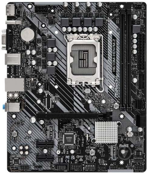 Материнская плата ASRock H610M-HDV (Socket 1700, Intel H610, micro ATX) - фото 1
