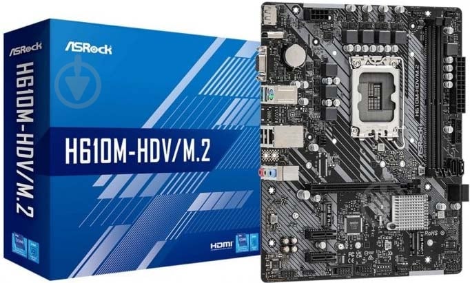 Материнская плата ASRock H610M-HDV (Socket 1700, Intel H610, micro ATX) - фото 5