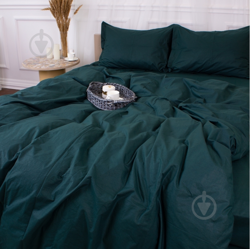 Комплект постільної білизни MirSon Poplin Line 091 Emerald смарагдовий - фото 2