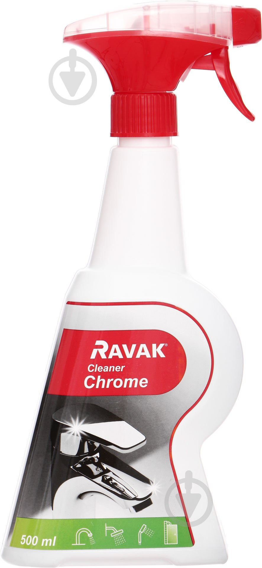 Очищувальний засіб Ravak Cleaner Chrome для догляду за хромованими деталями 0,5 л - фото 1