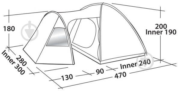 Палатка туристическая Easy Camp Eclipse 500 Gold Red 120349 - фото 3