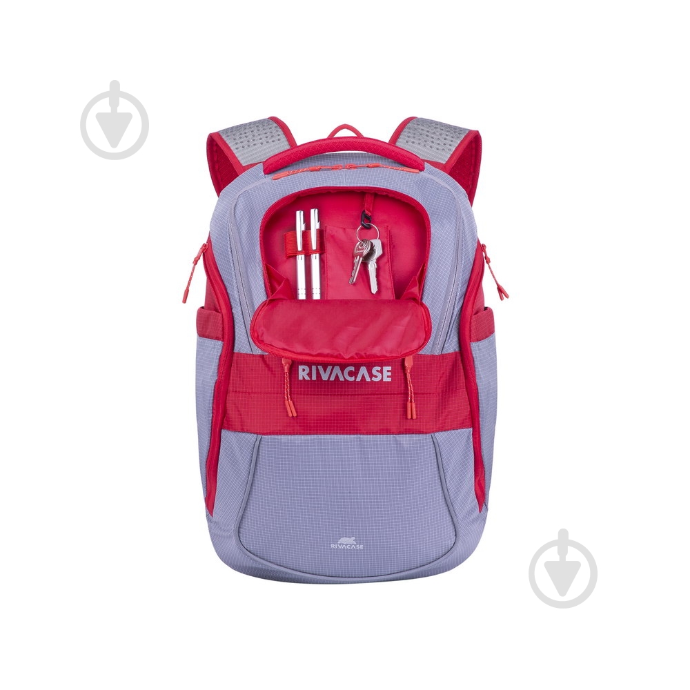Рюкзак для ноутбука RivaCase 15.6" (5225 (Grey/red)) - фото 2