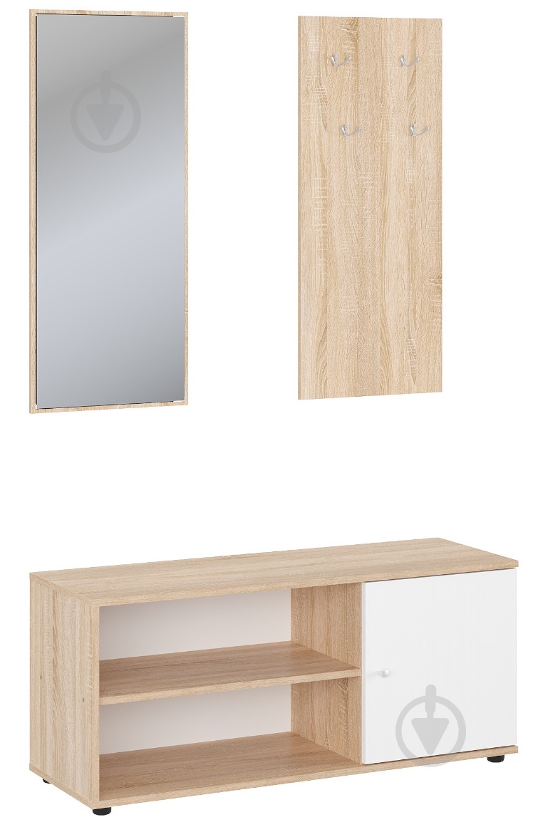 Прихожая Компанит Алена 485х1100х380 мм дуб сонома/белый - фото 1 Прихожая Компанит Алена 485х1100х380 мм дуб сонома/белый - фото 1