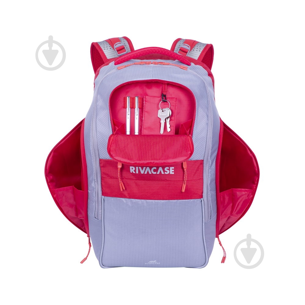 Рюкзак для ноутбука RivaCase 17.3" (5265 (Grey/red)) - фото 4