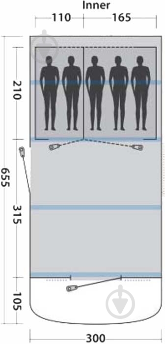 Намет кемпінговий Easy Camp Match Air 500 Aqua Stone 120336 - фото 12