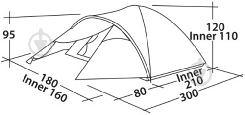 Палатка туристическая Easy Camp Quasar 300 Gold Red 120361 - фото 2