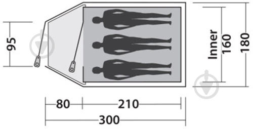 Палатка туристическая Easy Camp Quasar 300 Gold Red 120361 - фото 3