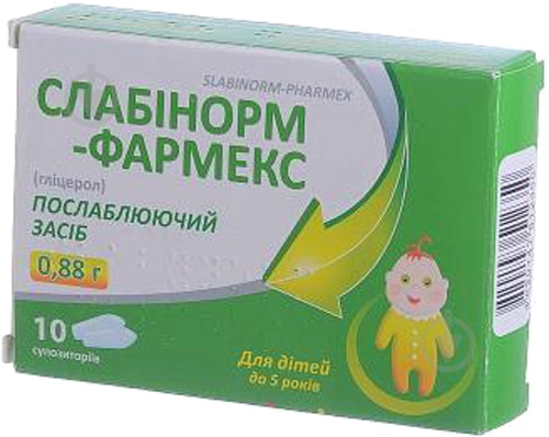 Слабінорм-фармекс №10 супозиторії ректальні 0,88 г - фото 1 Слабінорм-фармекс №10 супозиторії ректальні 0,88 г - фото 1