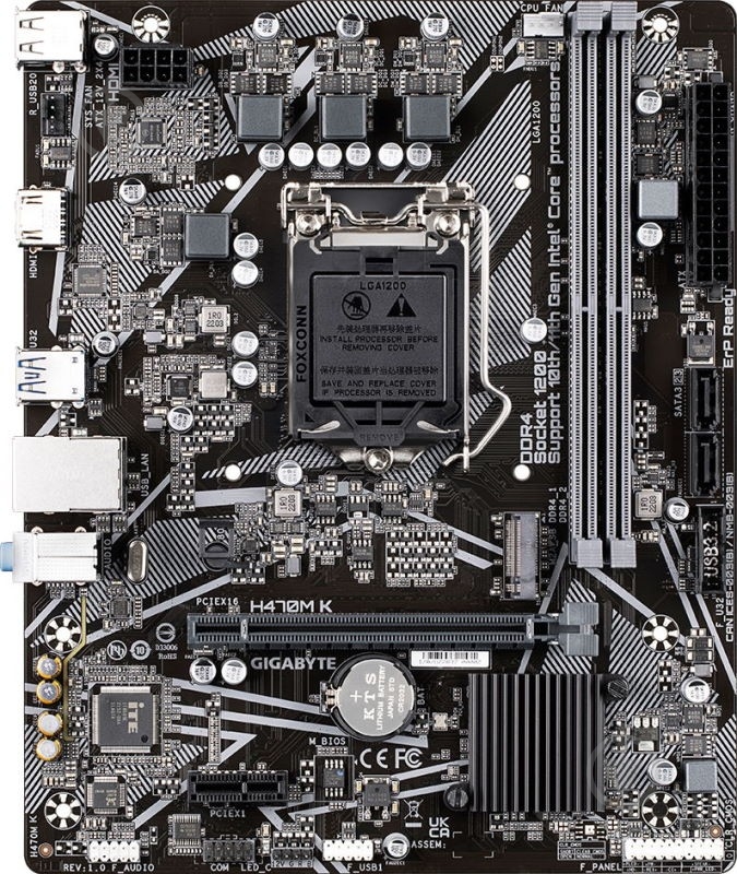Материнская плата Gigabyte H470M K (Socket 1200, Intel H470, micro ATX) - фото 2