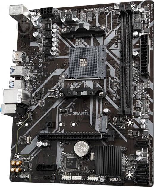 Материнская плата Gigabyte B450M K (Socket AM4, AMD B450, micro ATX) - фото 3
