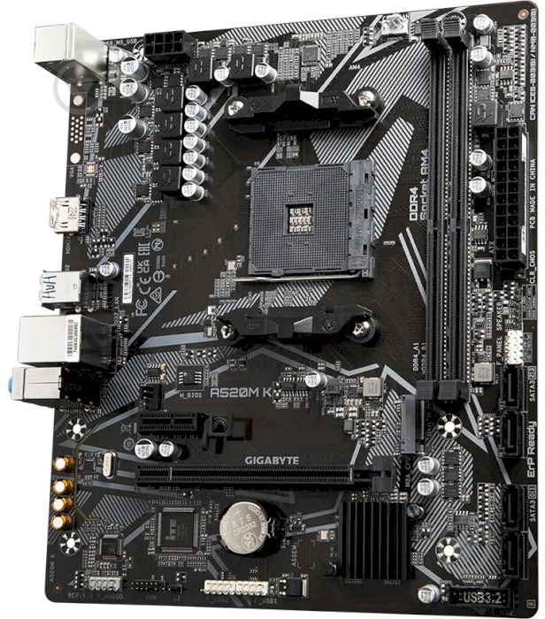 Материнская плата Gigabyte A520M K (Socket AM4, AMD A520, micro ATX) - фото 2 Материнская плата Gigabyte A520M K (Socket AM4, AMD A520, micro ATX) - фото 2