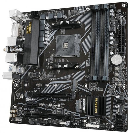 Материнская плата Gigabyte B550M DS3H AC (Socket AM4, AMD B550, micro ATX) - фото 2