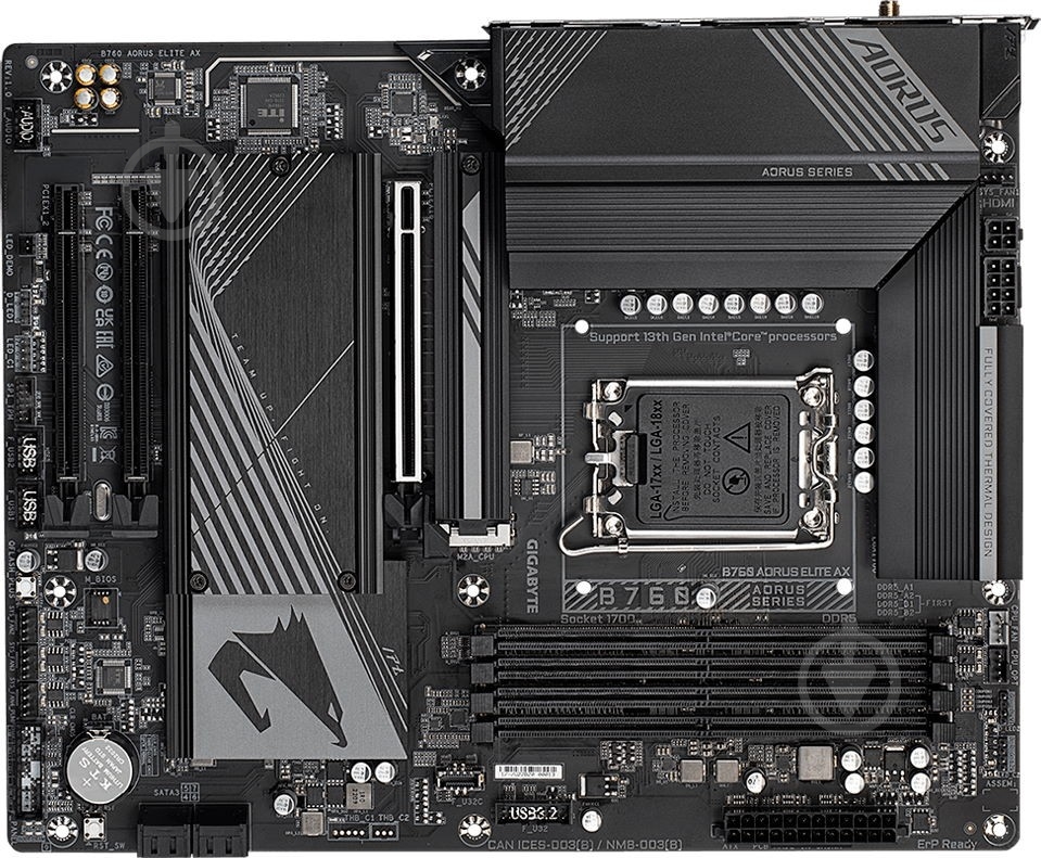 Материнская плата Gigabyte B760 AORUS ELITE (Socket 1700, Intel B760, ATX) - фото 4