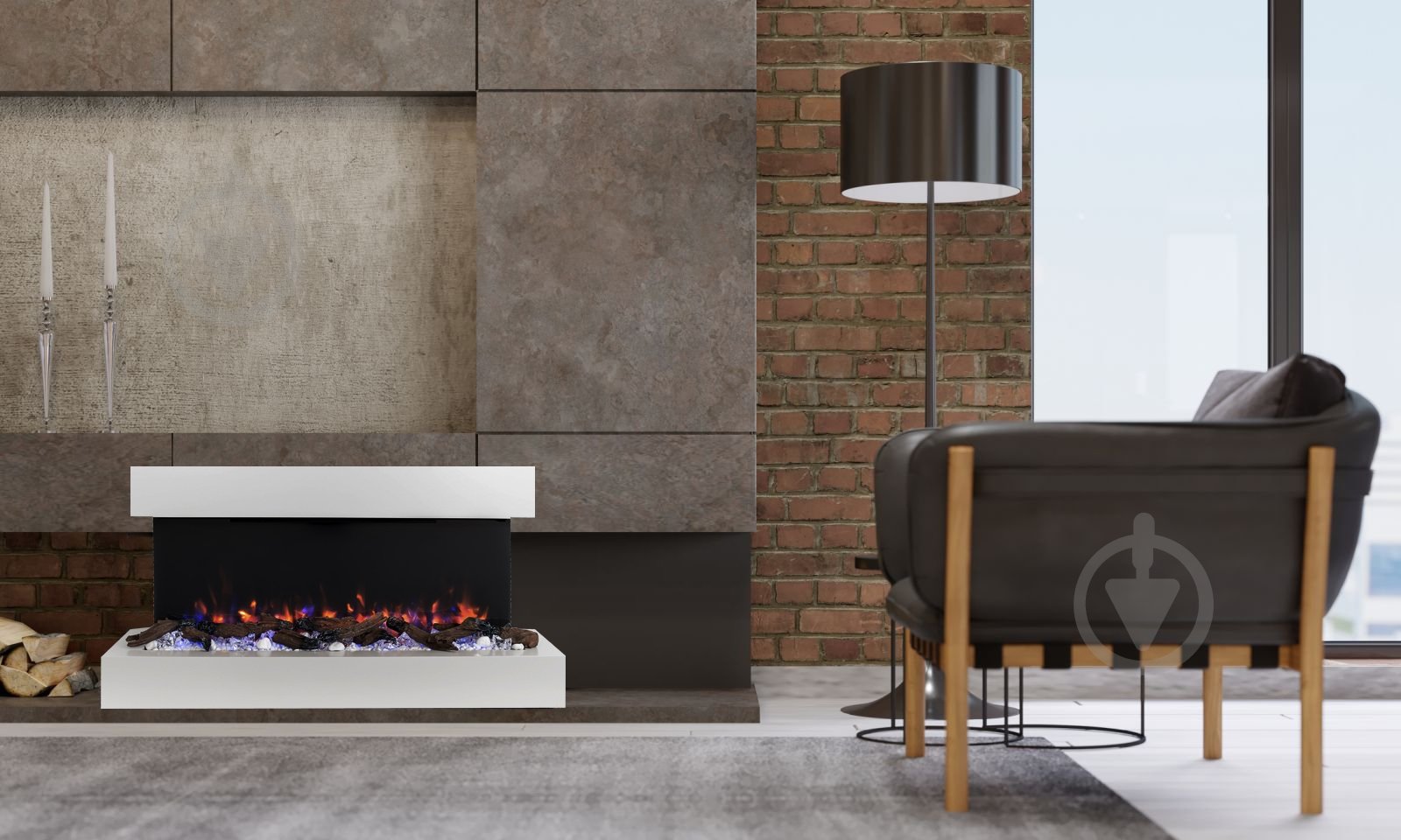 Каминокомплект ASTRA FLAME Нью-Йорк White - фото 12