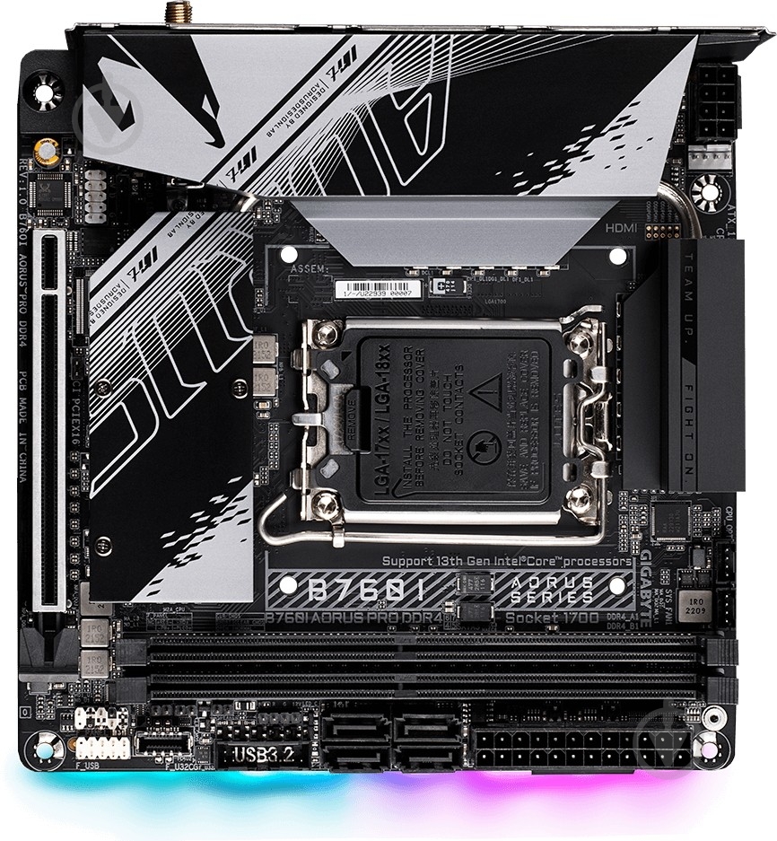 Материнская плата Gigabyte B760I AORUS PRO DDR4 (Socket 1700, Intel B760, mini ITX) - фото 1