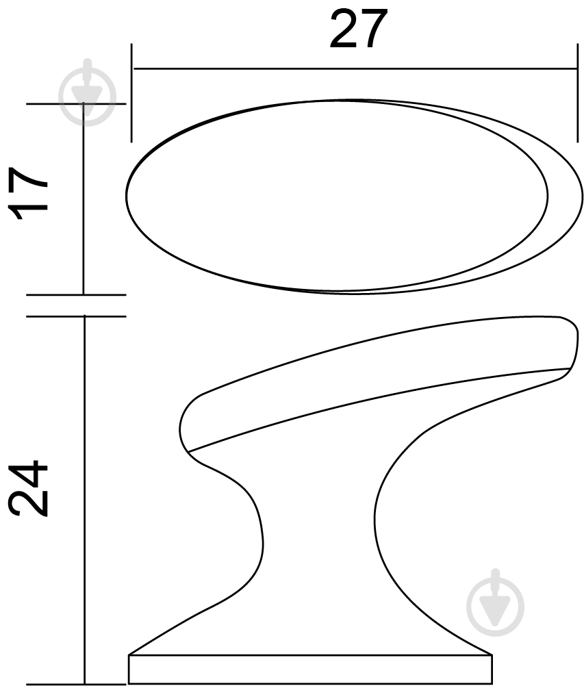 Мебельная ручка кнопка DC DG 07 G2 хром - фото 3