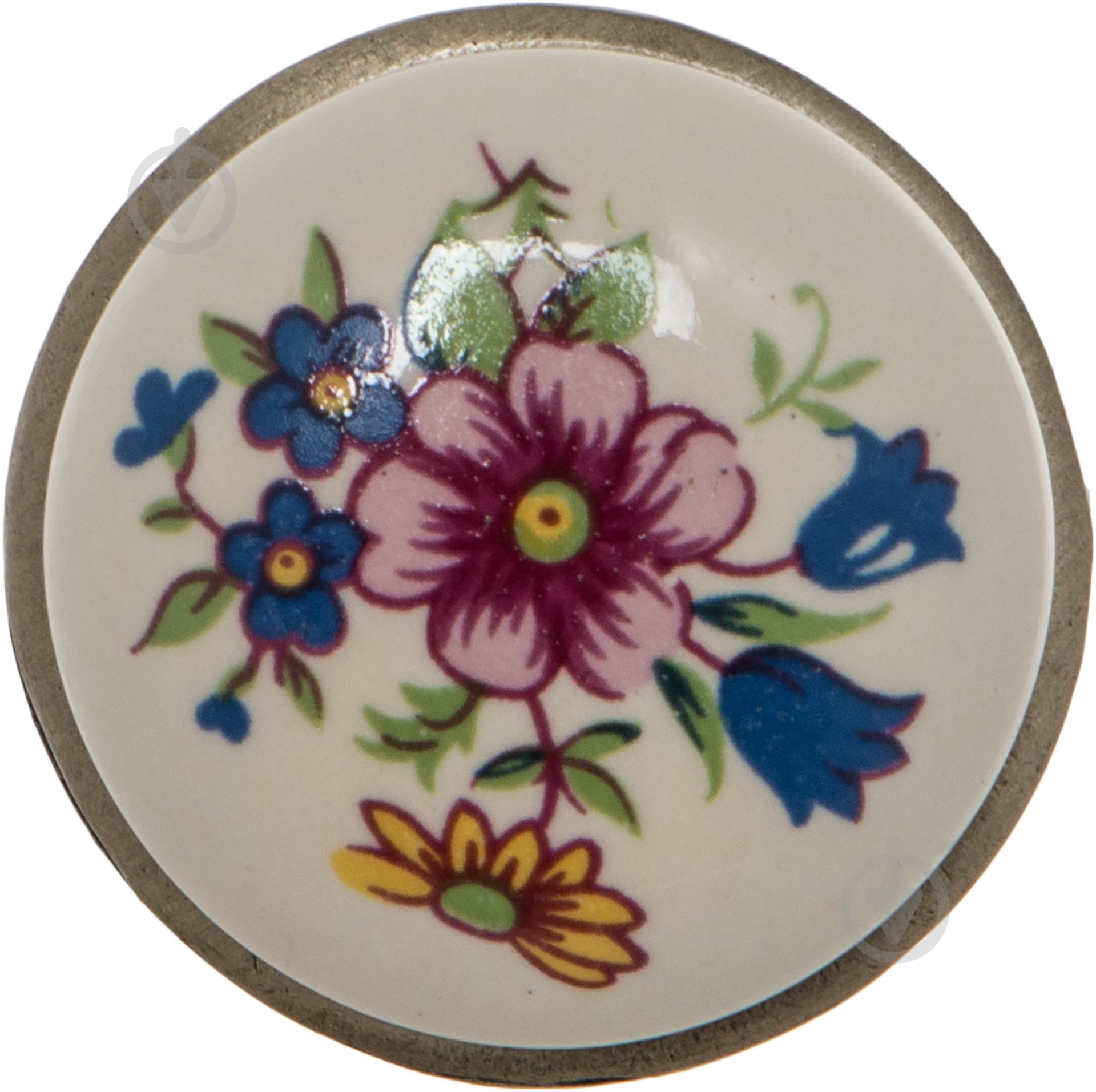 Меблева ручка кнопка DC DG 191 AB/MLK на один отвір мм бронза - фото 2