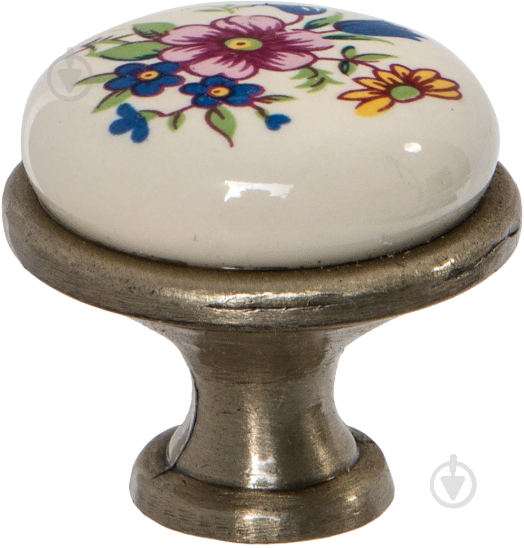 Меблева ручка кнопка DC DG 191 AB/MLK на один отвір мм бронза - фото 1