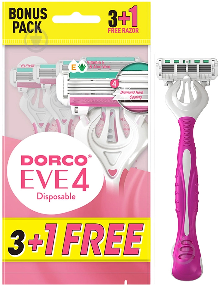 Одноразовая бритва Dorco EVE4 4 шт. - фото 1