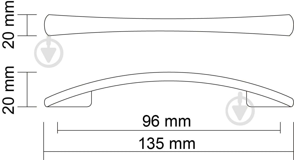 Мебельная ручка скоба DC DN 90 G5 96 мм матовый никель - фото 2 Мебельная ручка скоба DC DN 90 G5 96 мм матовый никель - фото 2