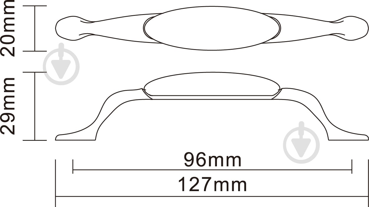 Мебельная ручка скоба DC DP 191 AB/MLK Розовый Цветок 96 мм античная бронза - фото 3