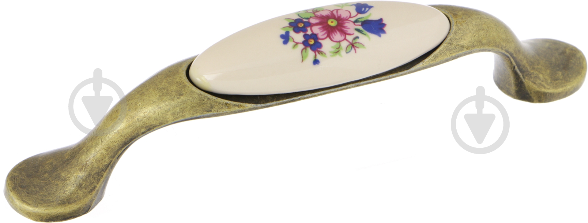 Мебельная ручка скоба DC DP 191 AB/MLK Розовый Цветок 96 мм античная бронза - фото 1