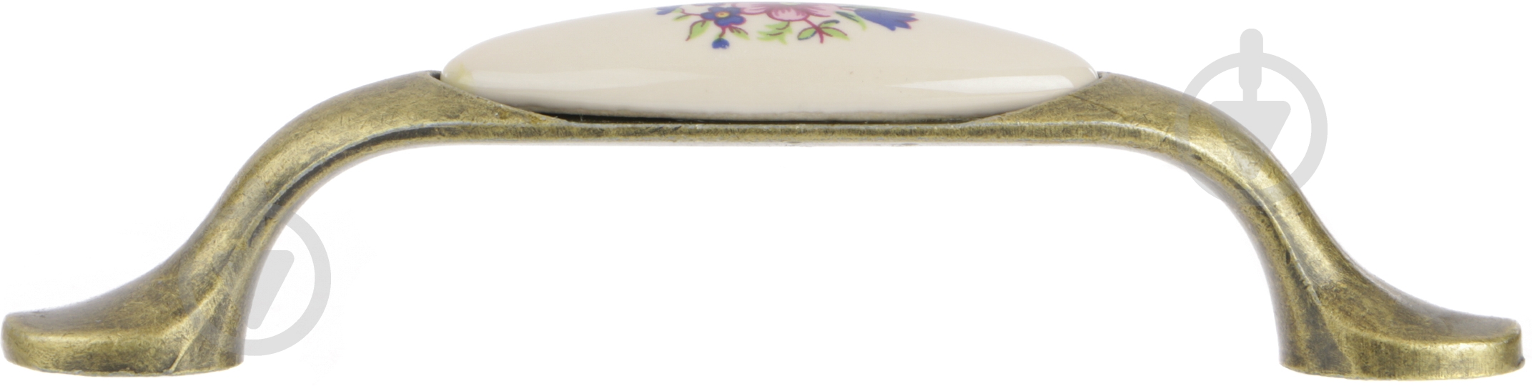 Мебельная ручка скоба DC DP 191 AB/MLK Розовый Цветок 96 мм античная бронза - фото 2