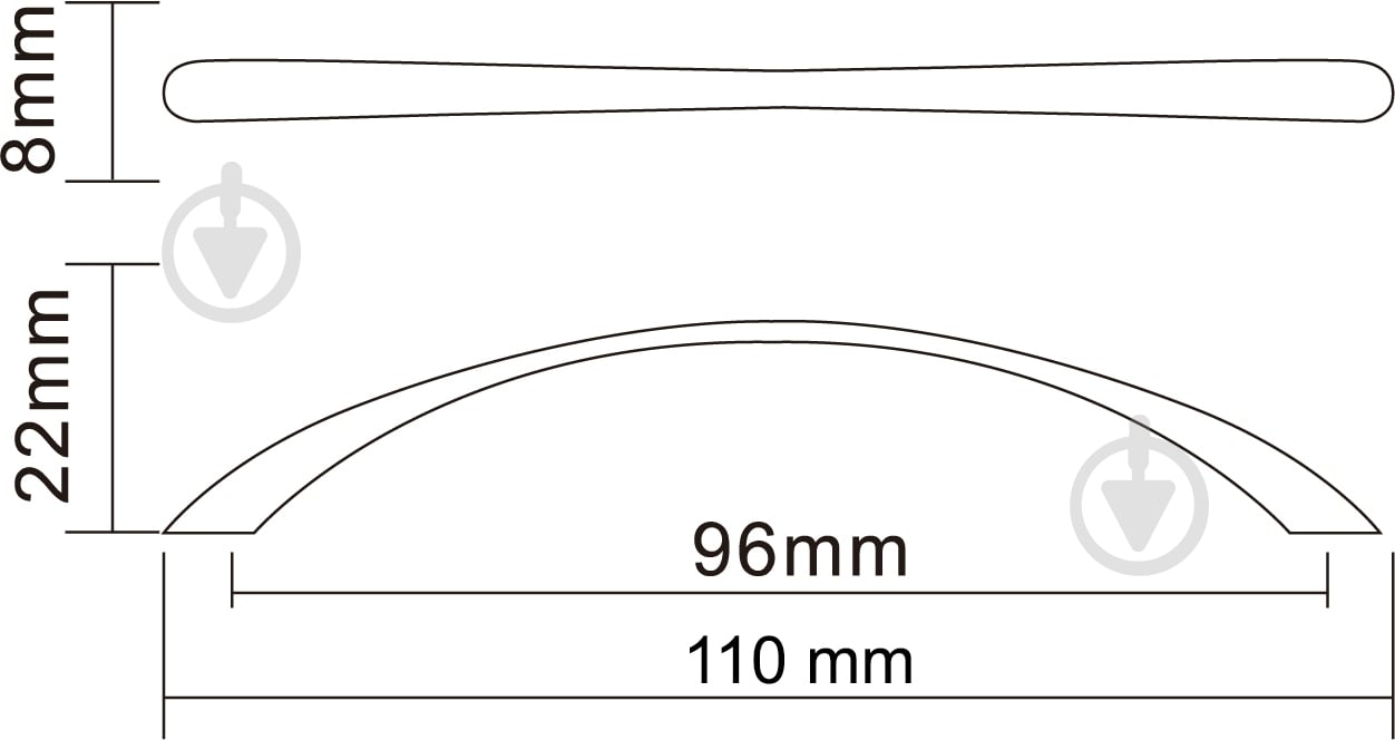 Меблева ручка скоба DC DP 82 G5 96 мм матовий нікель - фото 2