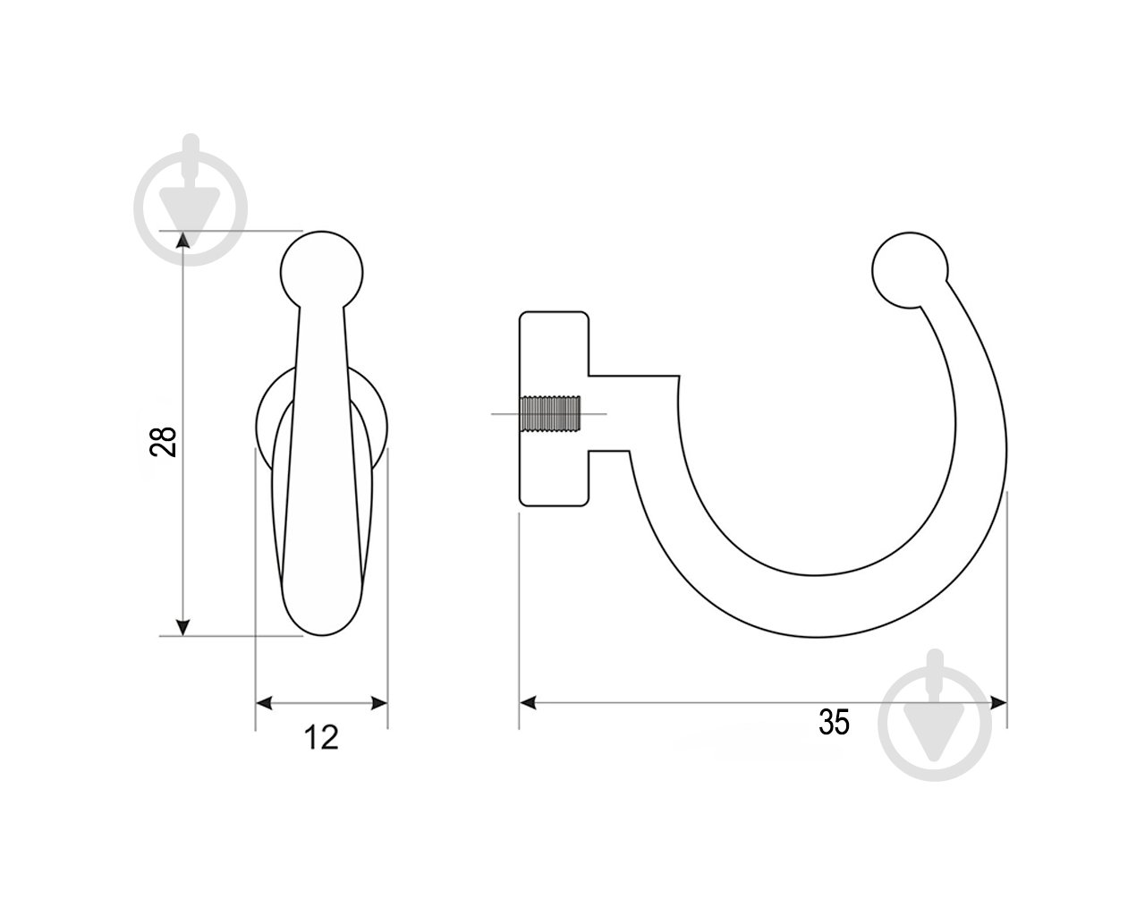 Крючок мебельный DC DW 11 G5 никель матовый - фото 5