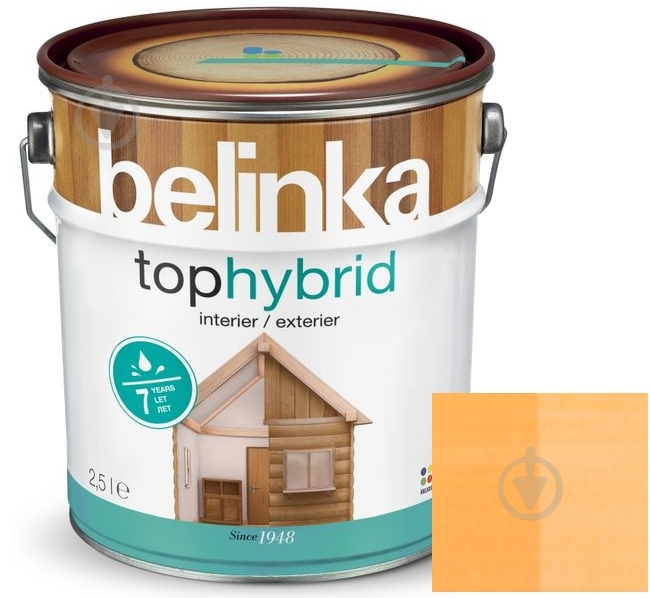 Лазурь Belinka Tophybrid №13 сосна шелковистый глянец 2,5 л - фото 1