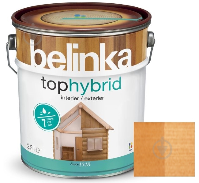 Лазурь Belinka Tophybrid №15 дуб шелковистый глянец 2,5 л - фото 1 Лазурь Belinka Tophybrid №15 дуб шелковистый глянец 2,5 л - фото 1