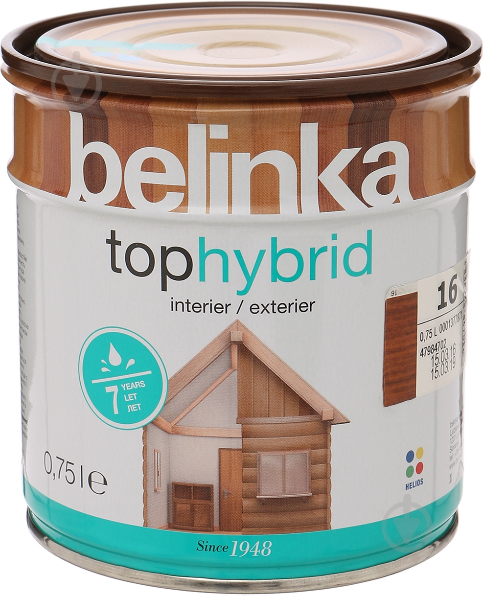 Лазур Belinka Tophybrid №16 горіх шовковистий глянець 0,75 л - фото 2