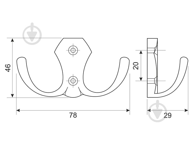 Крючок мебельный DC DW 89 G2 хром - фото 3