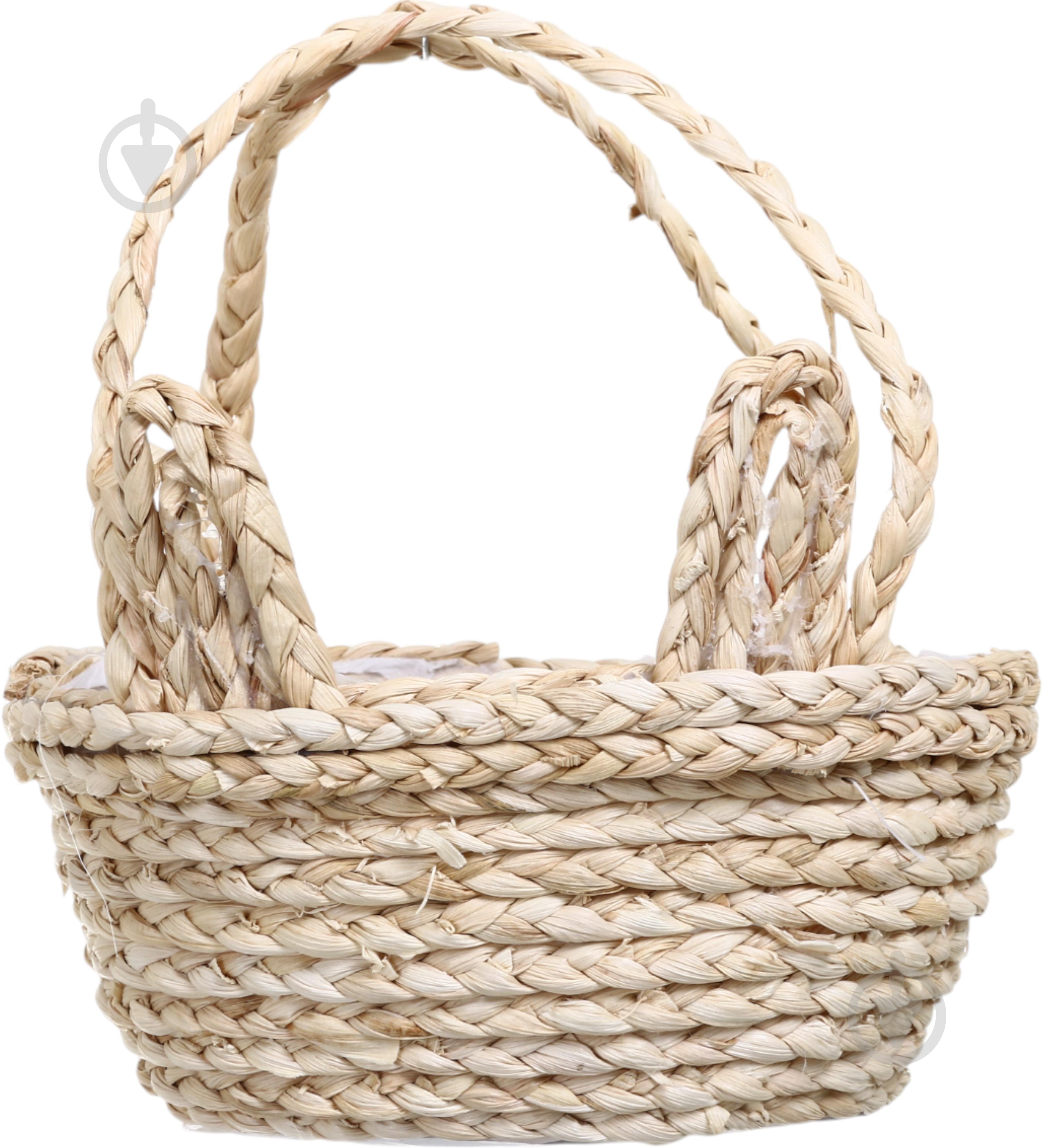 Кошик великодній з вушками 18x16x15 см L2024-1451 - фото 1 Кошик великодній з вушками 18x16x15 см L2024-1451 - фото 1