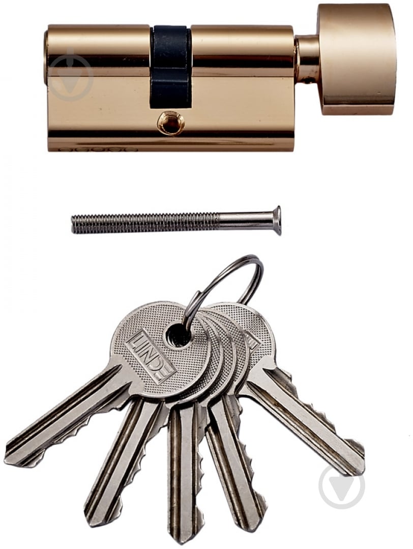 Цилиндр Linde A5Е 30x30 ключ-вороток 60 мм полированная латунь A5Е 30/30Т PB ключ-вороток - фото 2