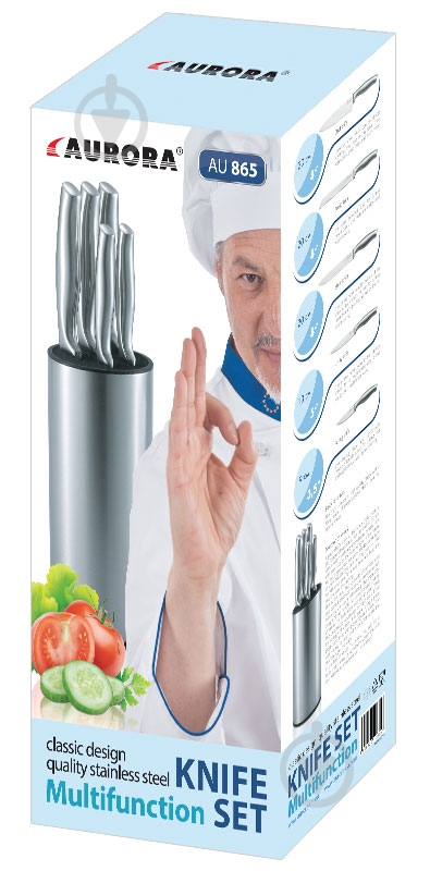 Набор ножей в колоде Aurora 6 пр. 865AU - фото 3 Набор ножей в колоде Aurora 6 пр. 865AU - фото 3