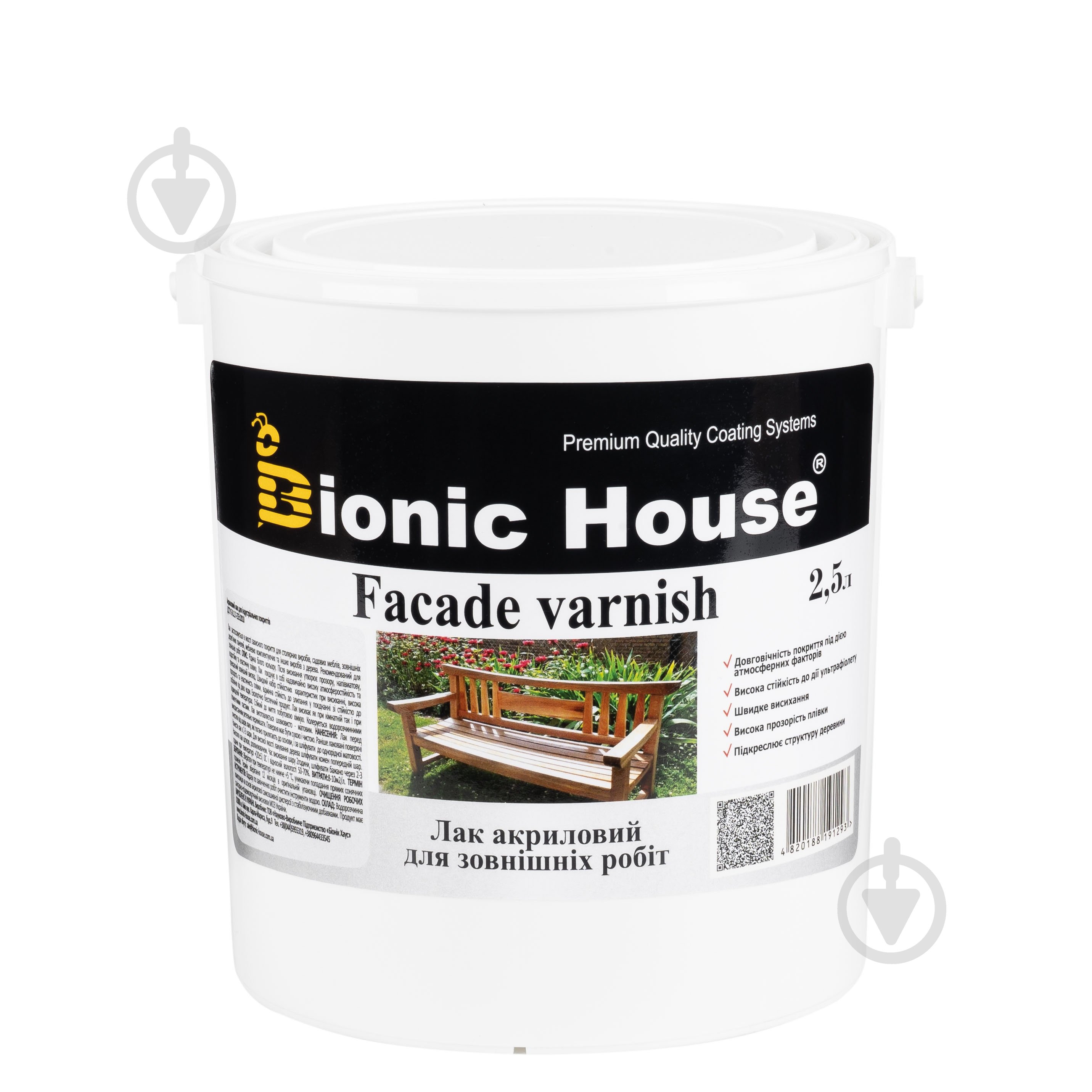 Лак для зовнішніх робіт Bionic House напівмат безбарвний 2,5 л - фото 1