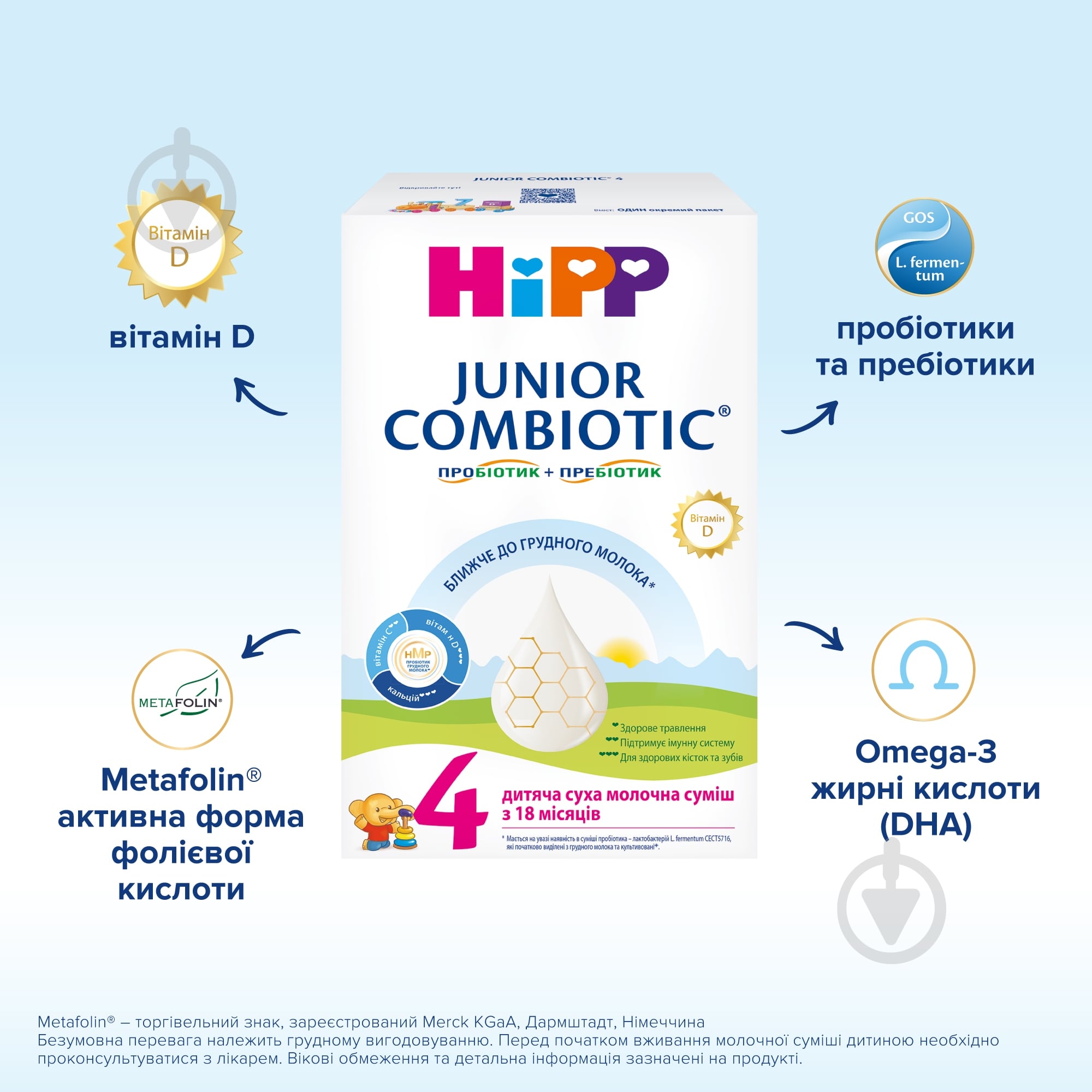 Суха молочна суміш Hipp Junior Combiotic 4 з 18 місяців, 500г - фото 5
