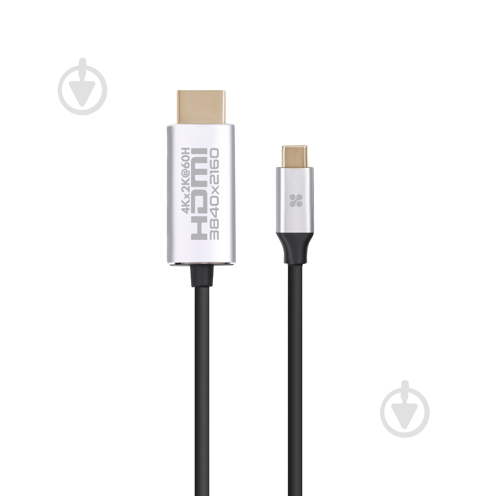 Кабель Promate HDLink-60H USB 3.1 Type-C - HDMI v.2.0 UltraHD-4K, 3D 1,8 м чорний (hdlink-60h.grey) - фото 1