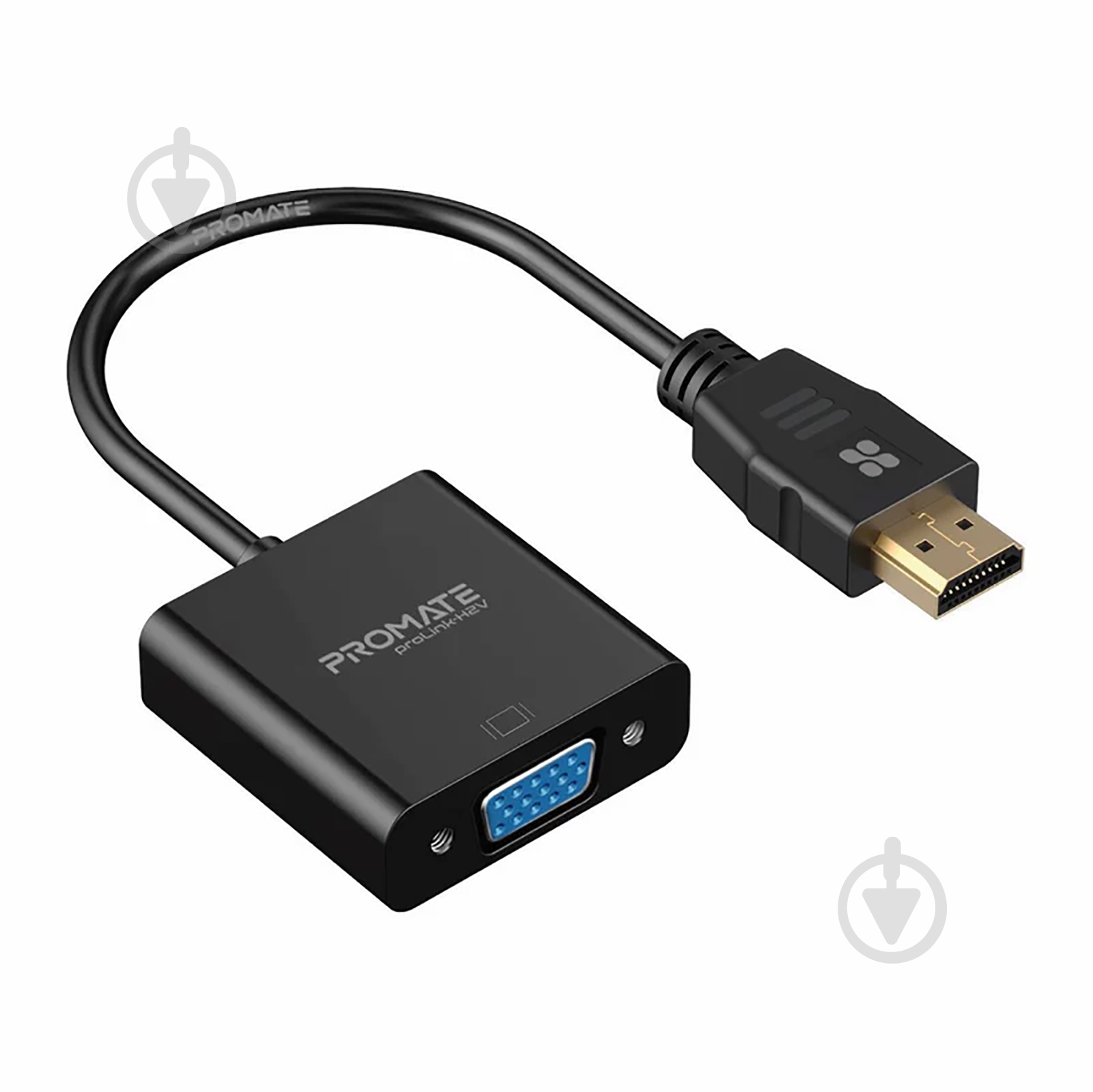 Переходник Promate ProLink-H2V HDMI-VGA 0,2 м черный (prolink-h2v.black) - фото 1