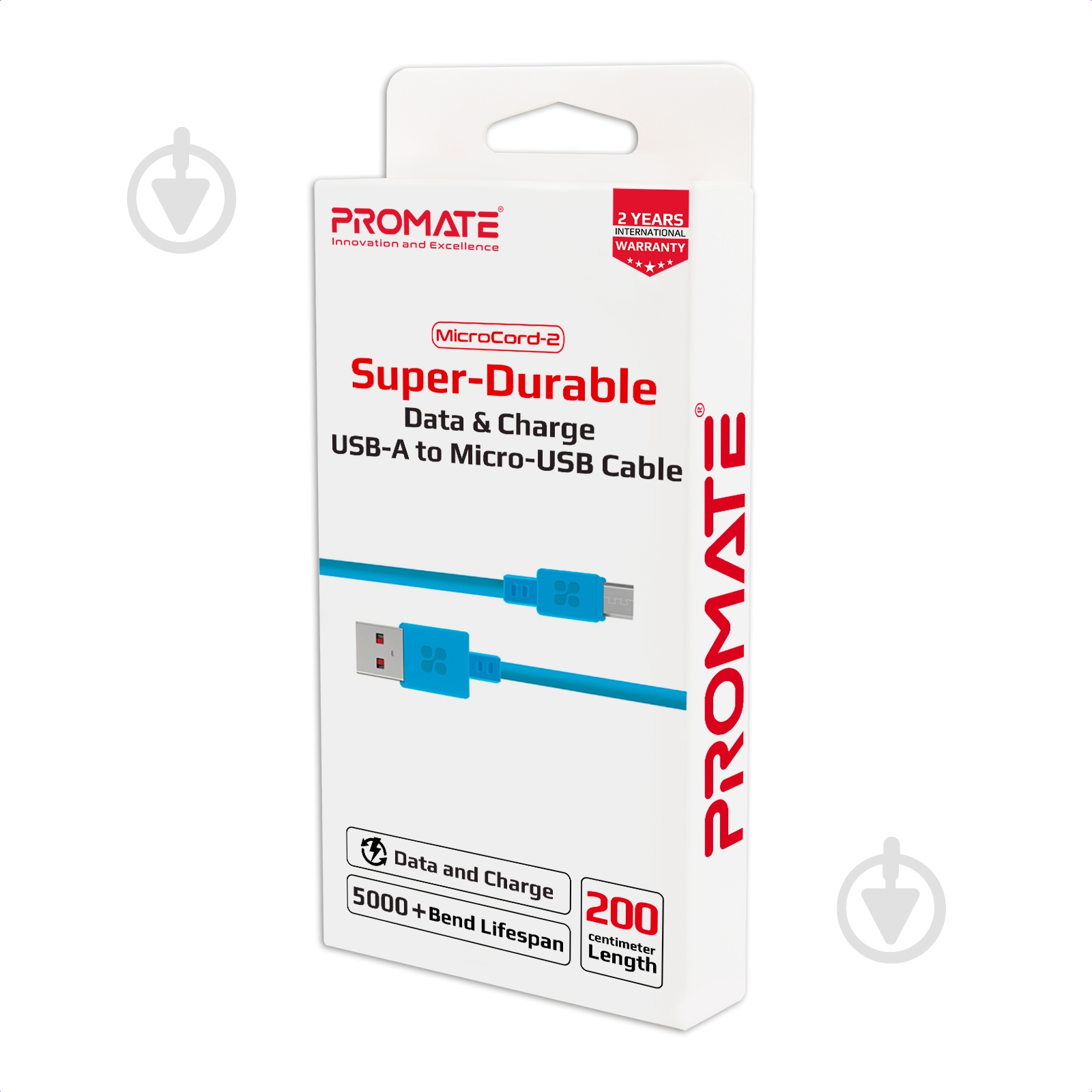Кабель Promate MicroCord-2 USB-microUSB 2А 2 м синій (microcord-2.blue) - фото 6 Кабель Promate MicroCord-2 USB-microUSB 2А 2 м синій (microcord-2.blue) - фото 6