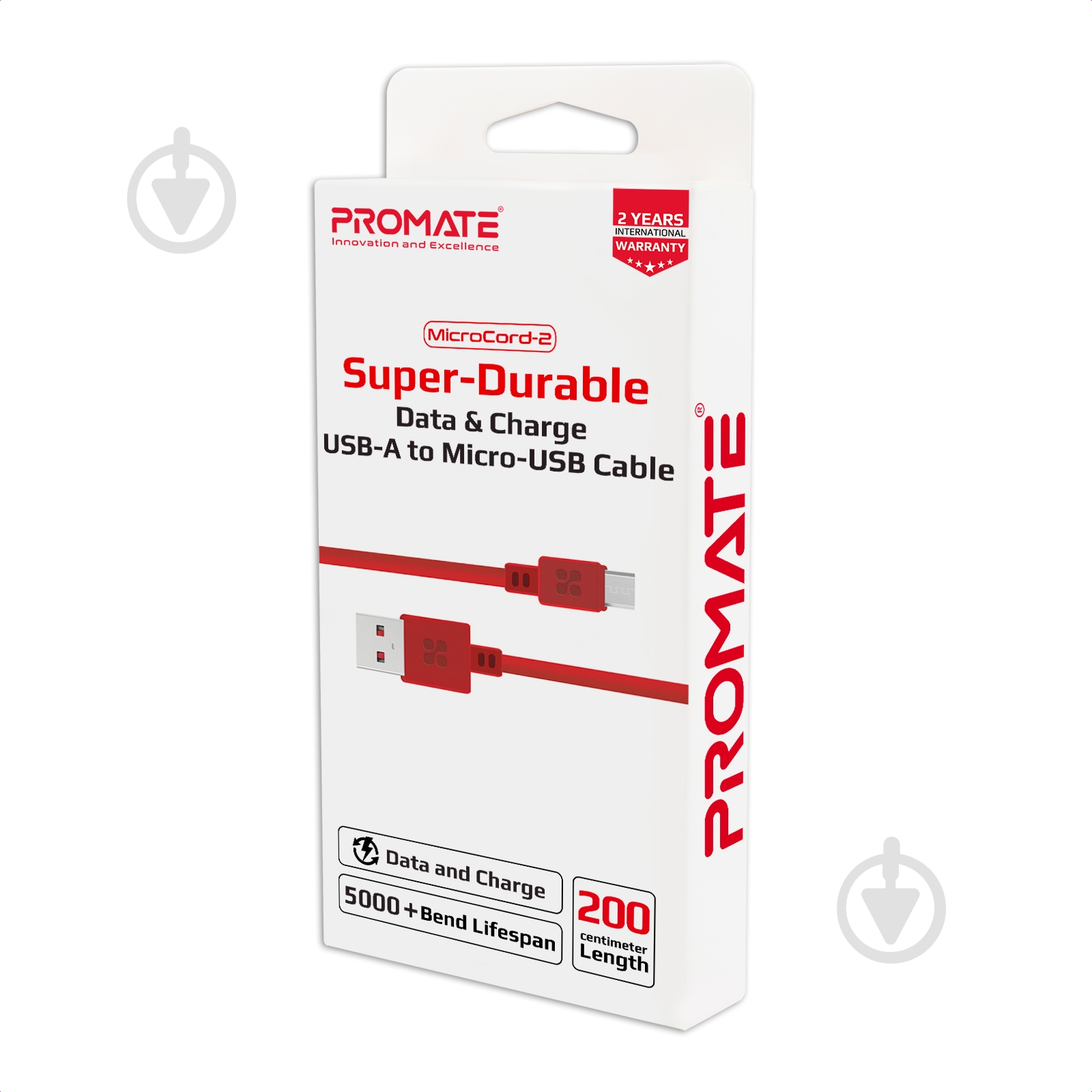 Кабель Promate MicroCord-2 USB-microUSB 2А 2 м красный (microcord-2.maroon) - фото 6 Кабель Promate MicroCord-2 USB-microUSB 2А 2 м красный (microcord-2.maroon) - фото 6